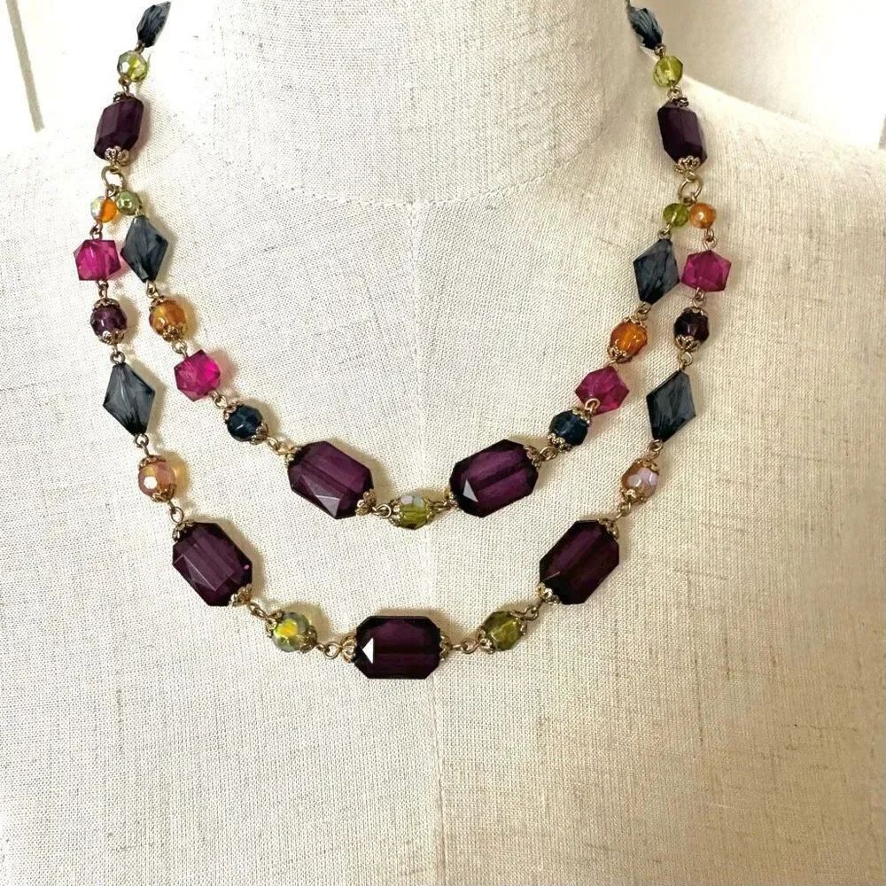 Robert Rose double strand colorful beaded necklace